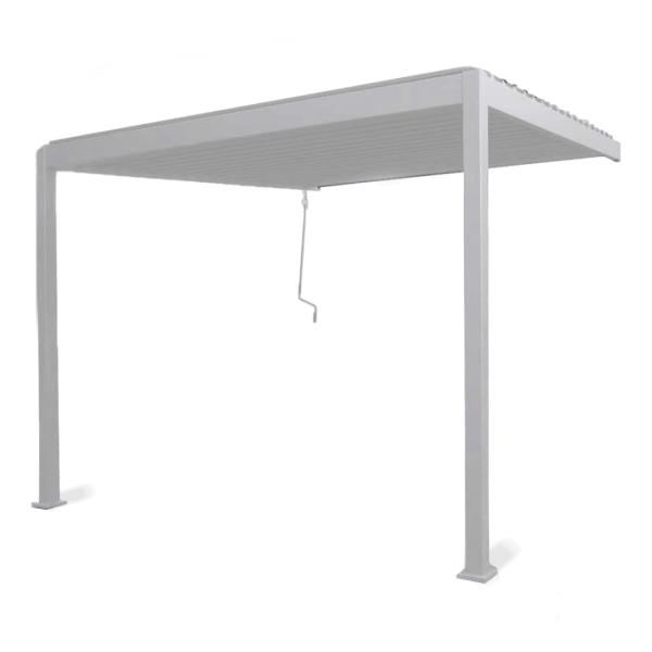 Pergola tarasowa do ogrodu, ścienna 3x3 Premium Wall White - Gutroof