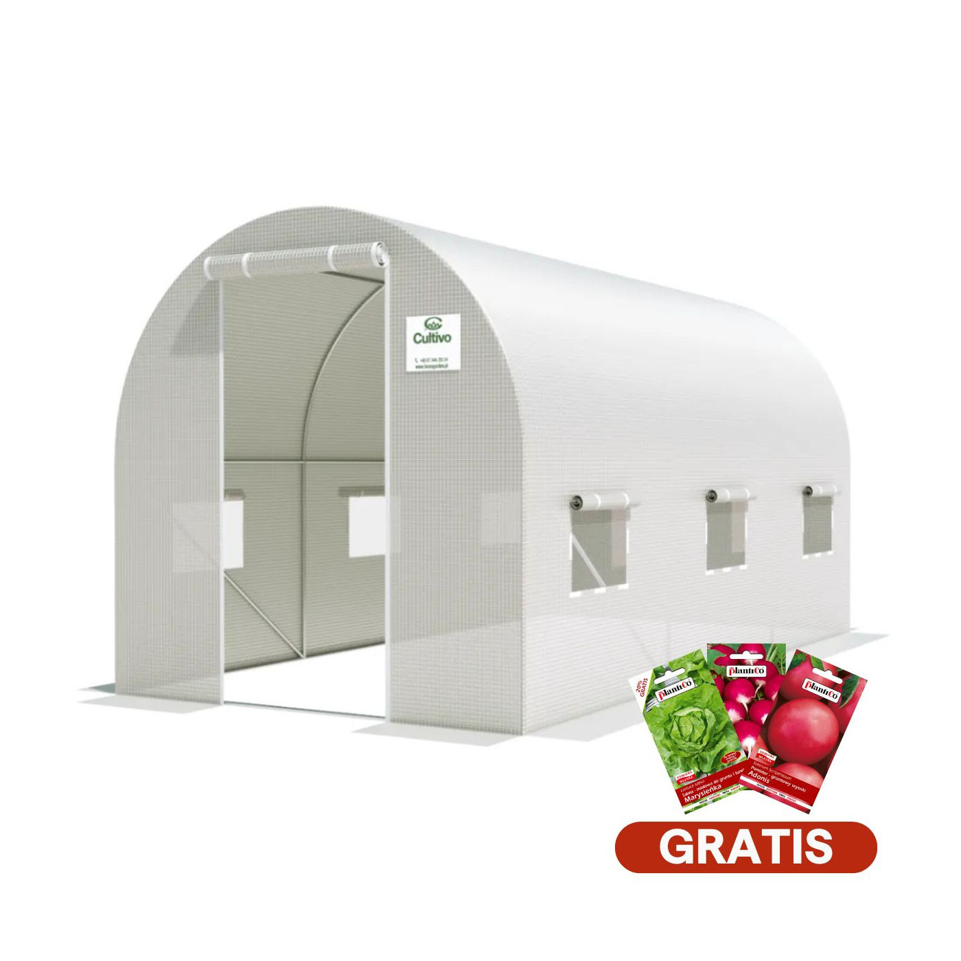 biały tunel na rozsady cultivo, 3 sekcje, 2x4x2 8m2, nasiona w gratisie