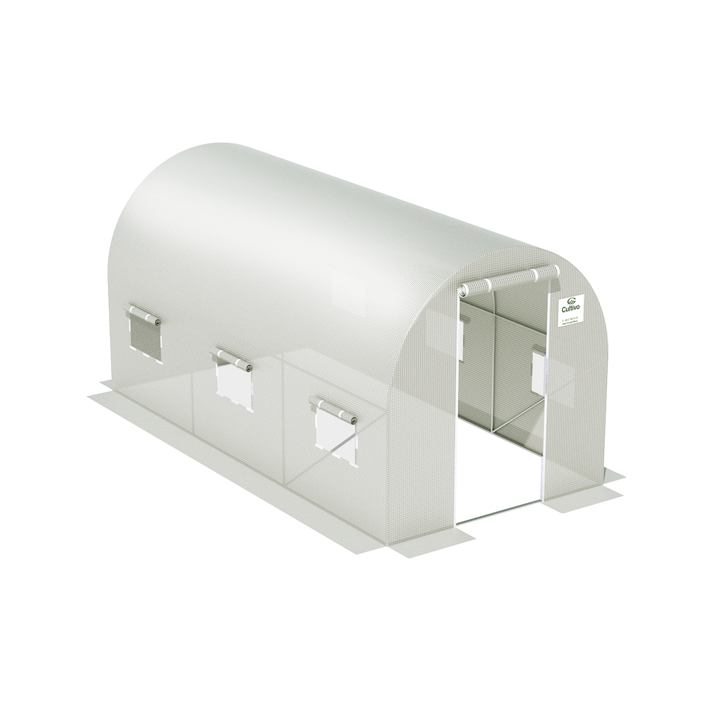 Ujęcie z lotu ptaka na tunel foliowy Cultivo biały 8m2