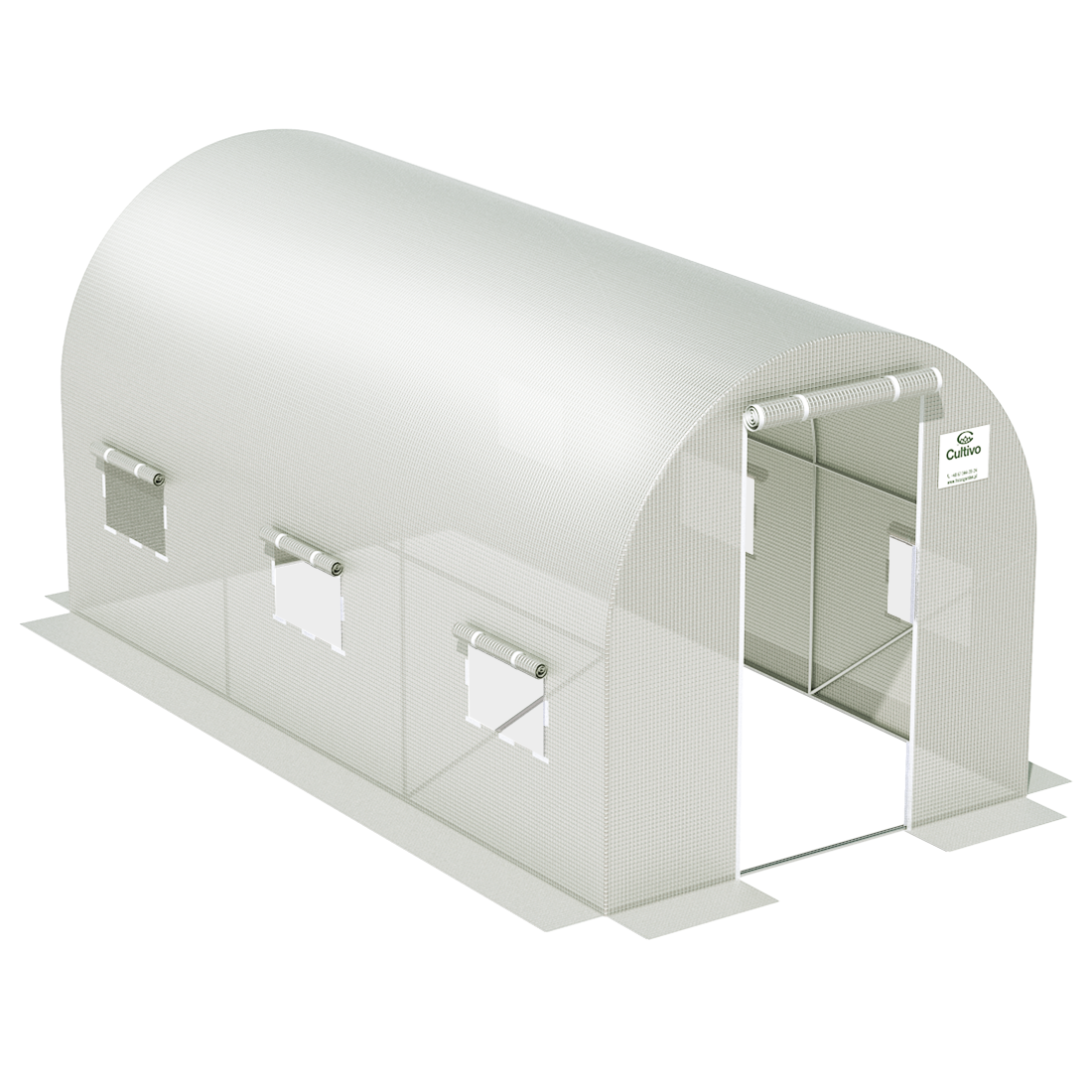 Ujęcie z lotu ptaka na tunel foliowy Cultivo biały 8m2