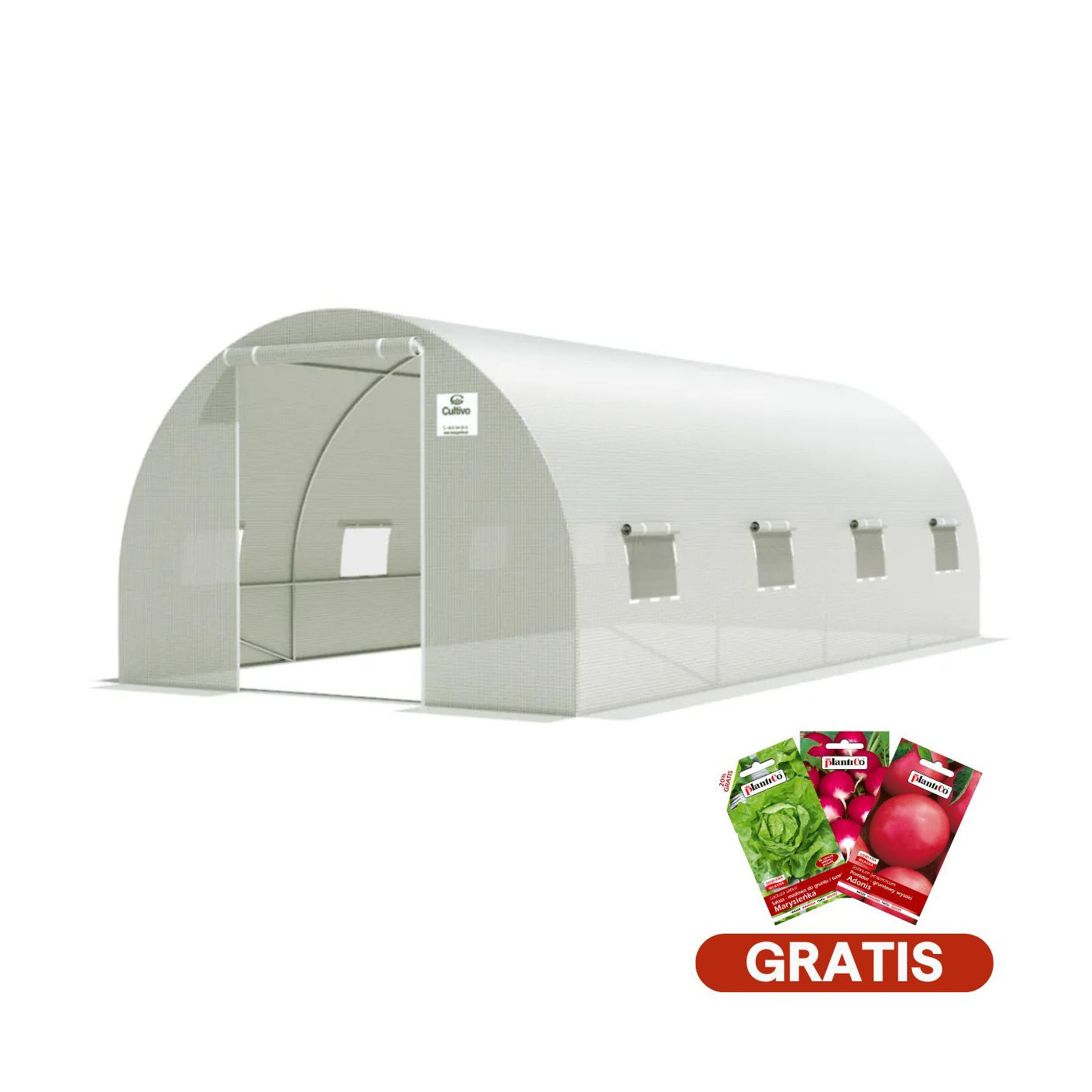 tunel foliowy cultivo, biały, 4 sekcje, nasiona gratis