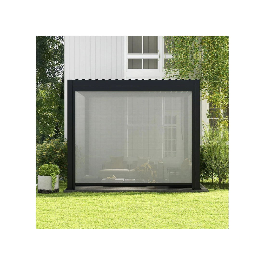 Aranżacja rolety do pergoli Premium 3m Anthracite Gutroof