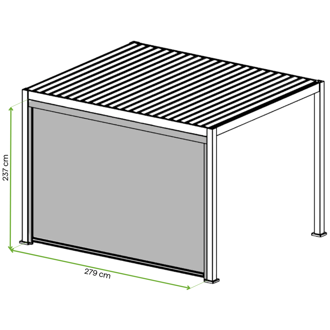 Wymiarowanie rolety do pergoli Premium 3m White Gutroof