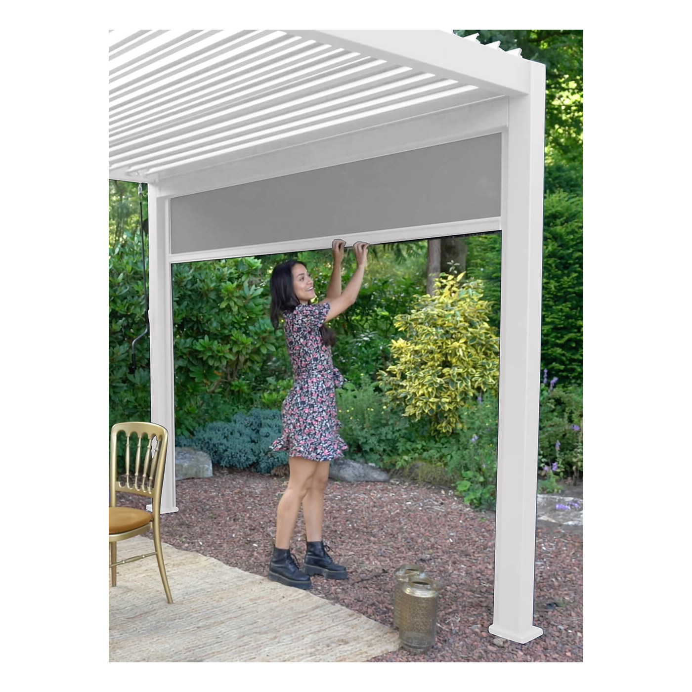 Detale rolety pergoli Premium 3 White Gutroof