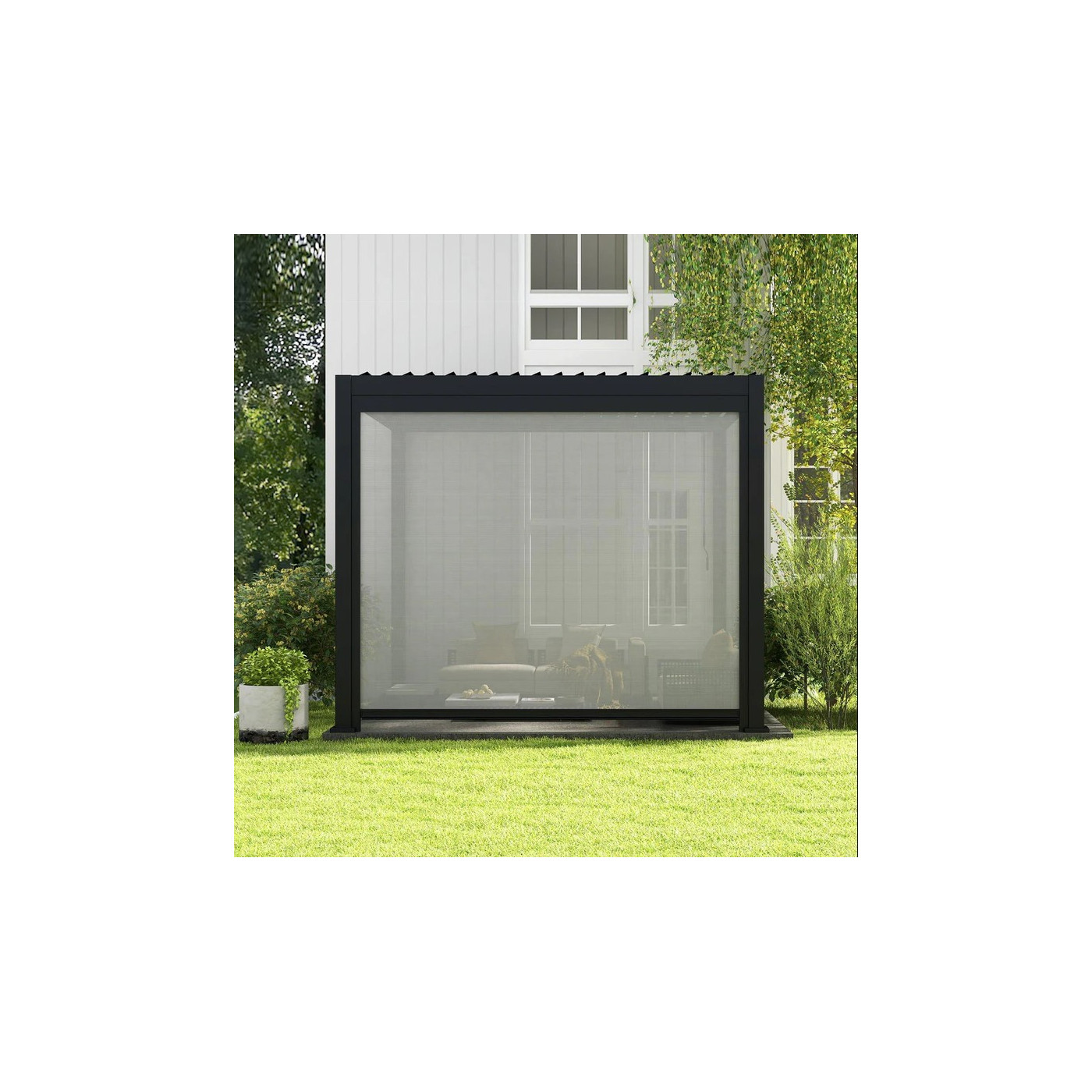 Aranżacja rolety do pergoli Premium 4m Anthracite Gutroof