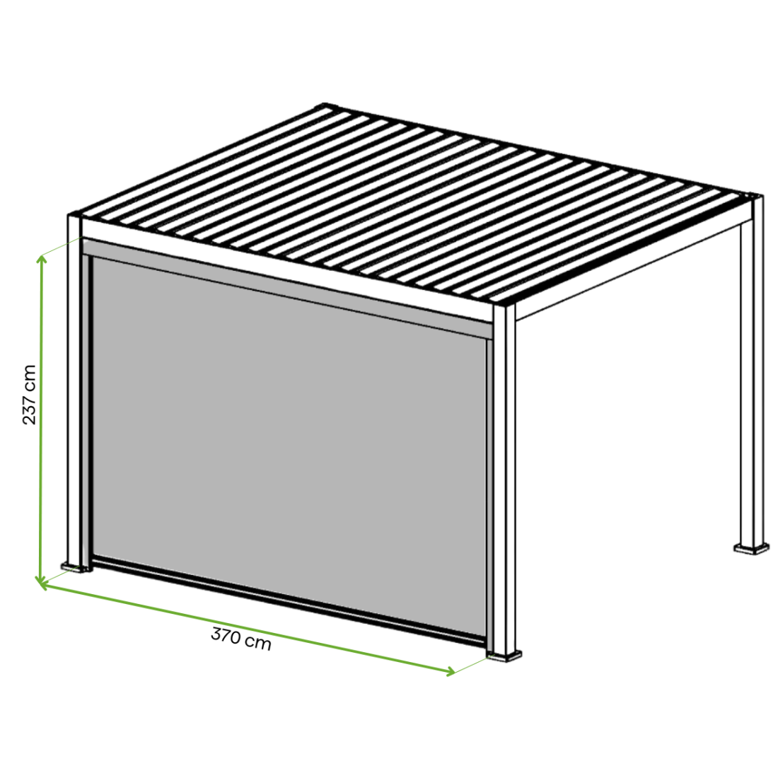 Wymiarowanie rolety do pergoli Premium 4 white - Gutroof