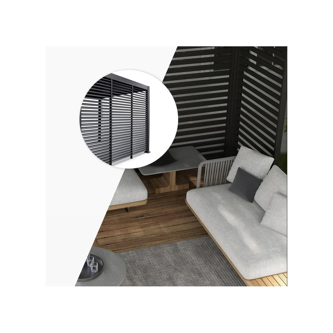 Panel żaluzja do pergoli Premium  Anthracite 93cm - Gutroof (1)