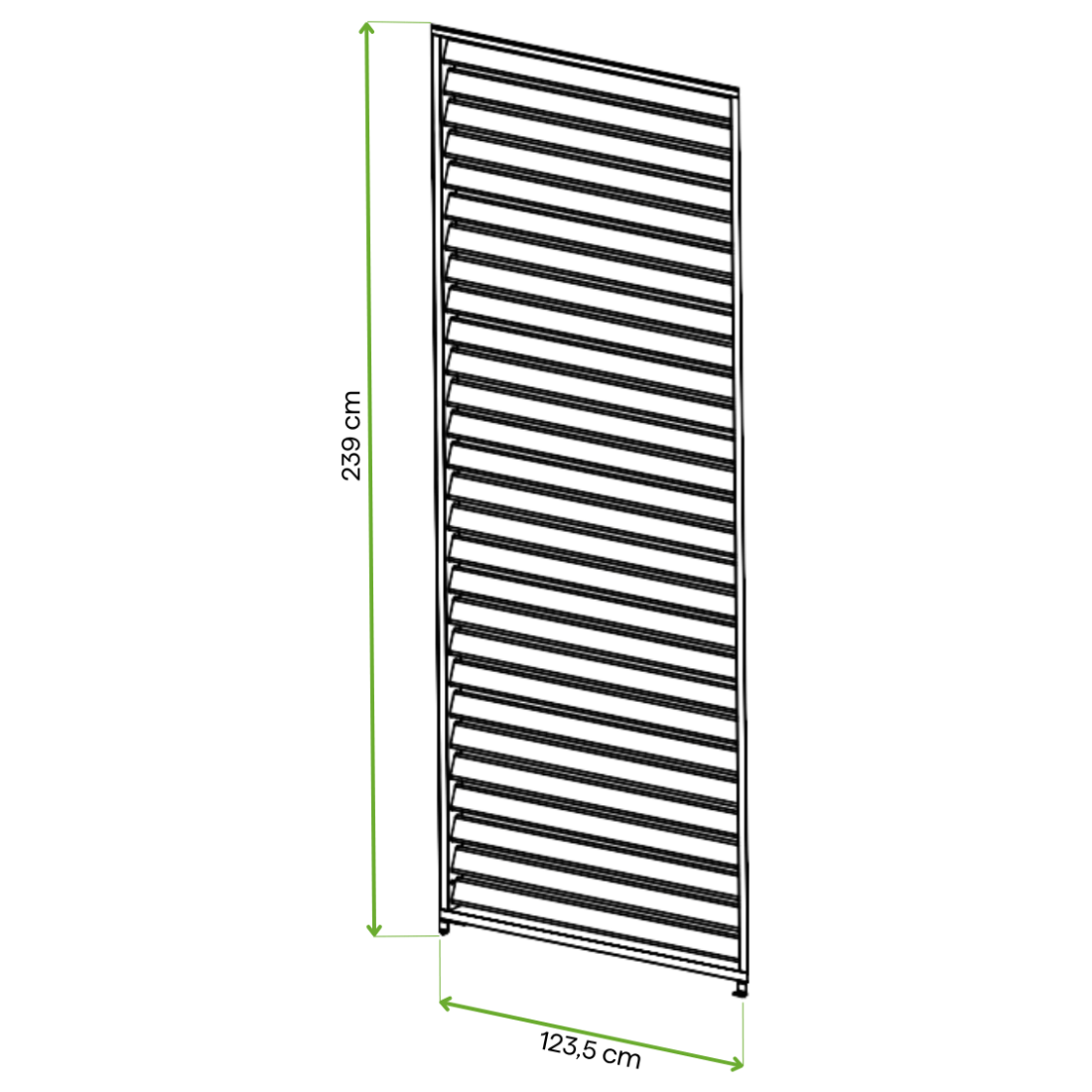 Wymiarowanie panela żaluzji 123,5 cm do pergoli Premium 4m Anthracite Gutroof