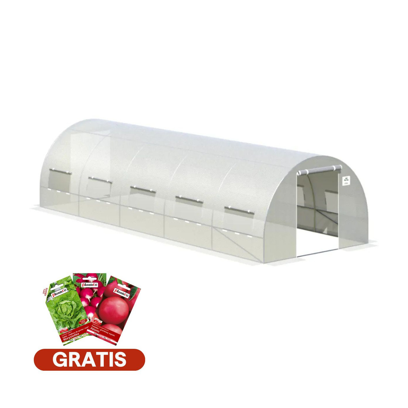 tunel na pomidory cultivo z podwójnymi drzwiami, 5 sekcji, nasiona gratis