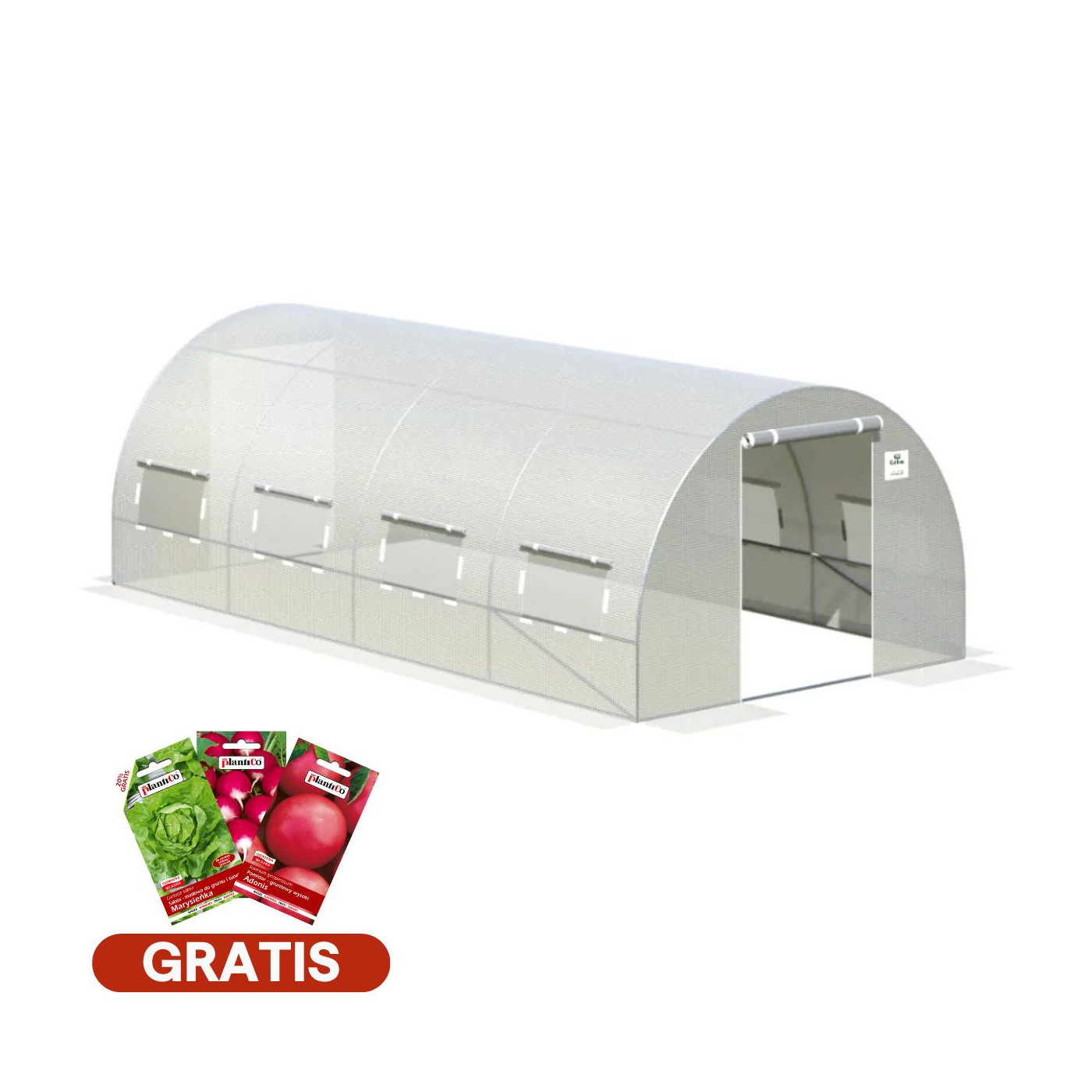 tunel na warzywa z podwójnymi drzwiami, 4 sekcje, nasiona w zestawie