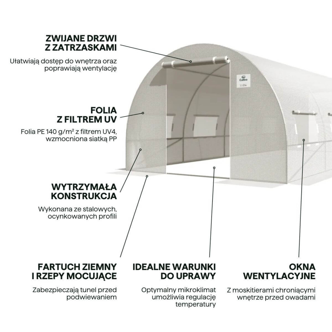 TUNNEL 3x6 WHITE 2x DOORS