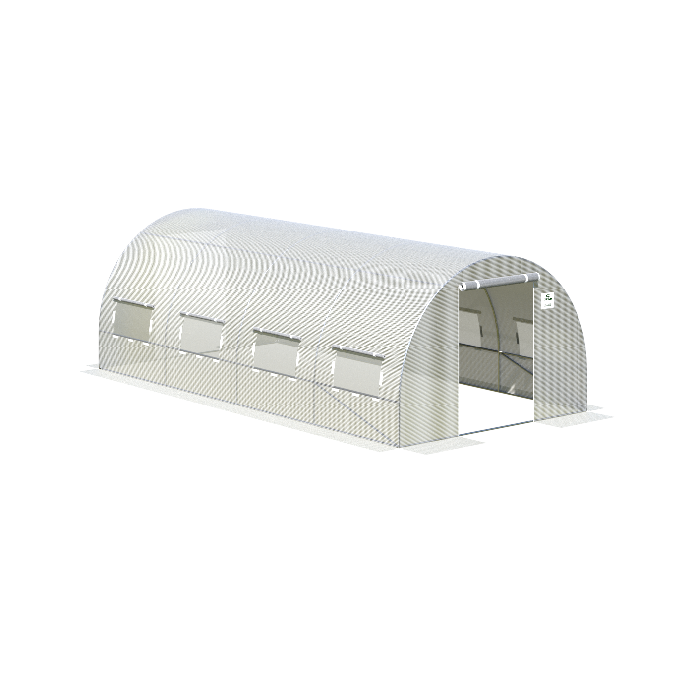 Tunel foliowy ogrodowy 3x6x2 m z podwojnymi drzwiami, bialy