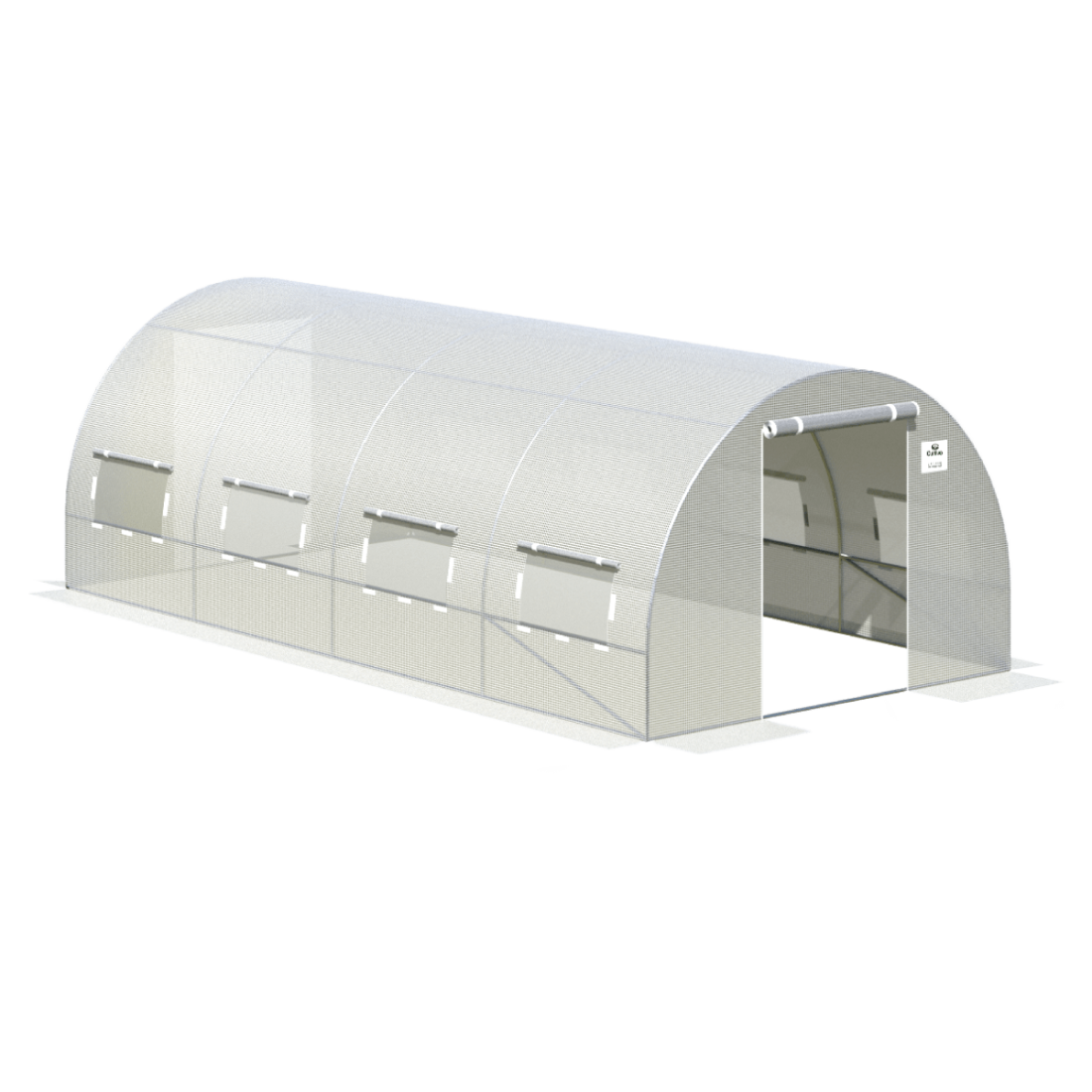 Tunel foliowy ogrodowy 3x6x2 m z podwojnymi drzwiami, bialy