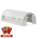 Tunel foliowy ogrodowy 3x6x2 m z podwojnymi drzwiami, bialy