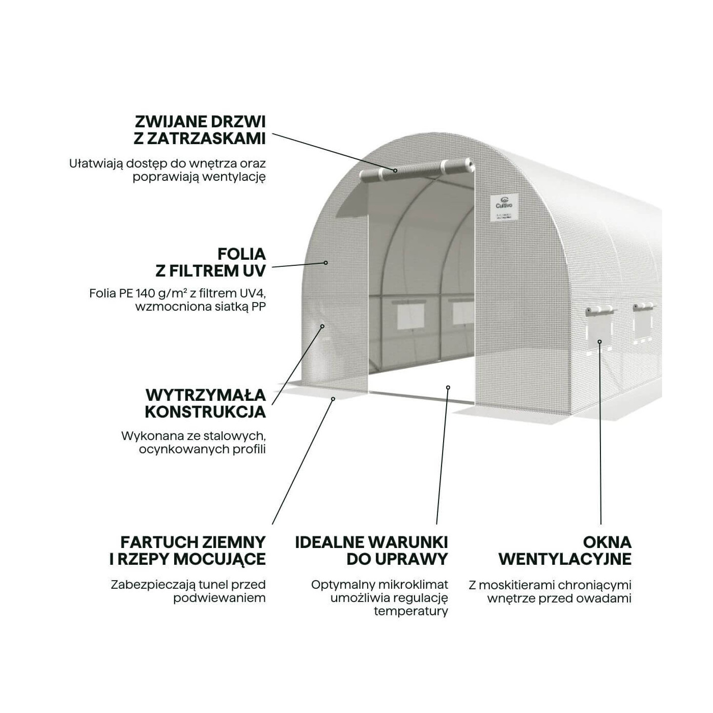 TUNNEL 2.5x4 WHITE 4 SECTIONS