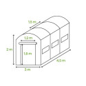 TUNNEL 3x4.5 WHITE 2x DOORS