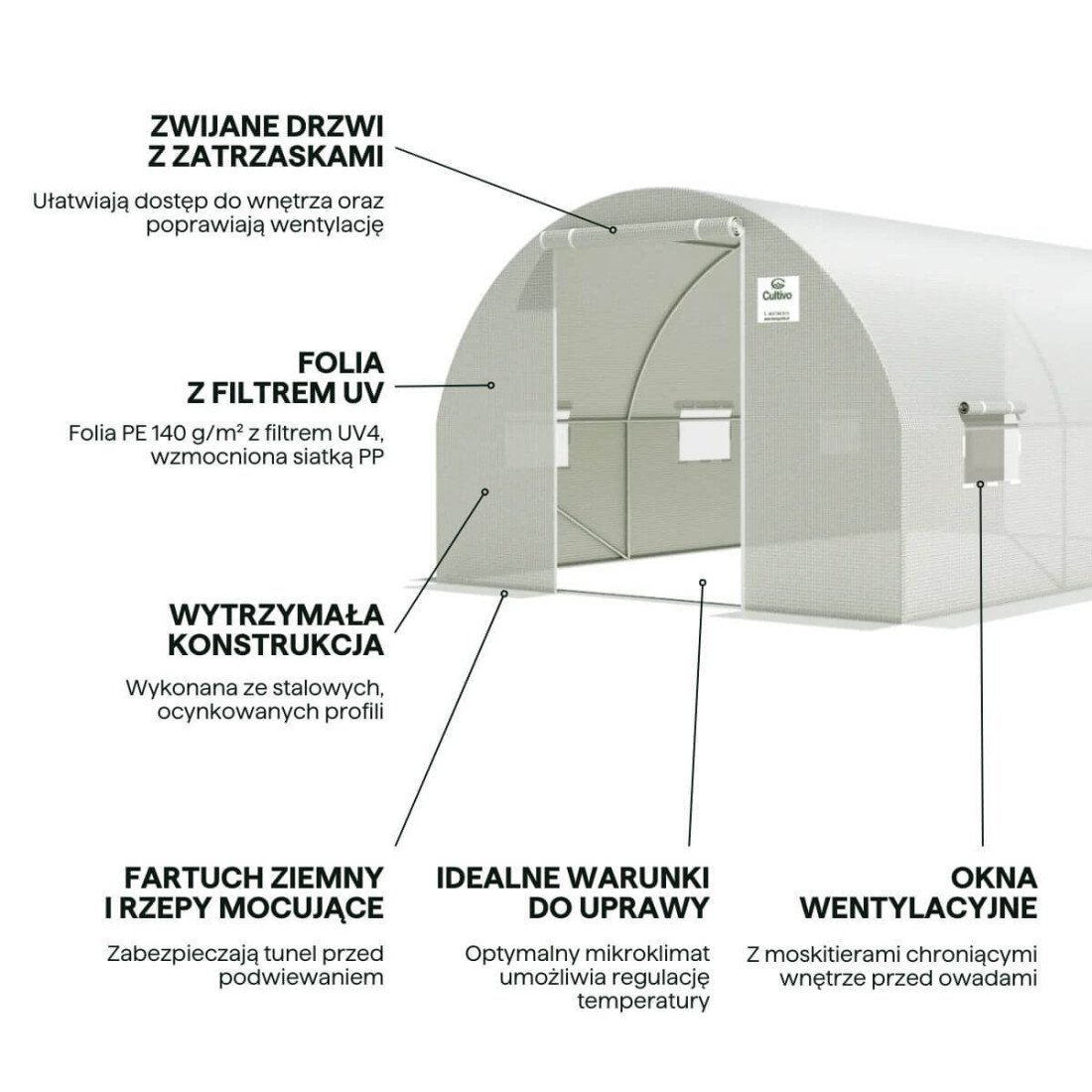 TUNNEL 3x4.5 WHITE 2x DOORS