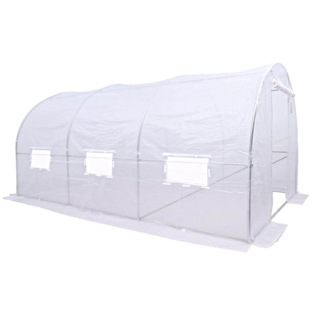 Tunel ogrodniczy foliowy 3x4,5 m z podwójnymi drzwiami, biały