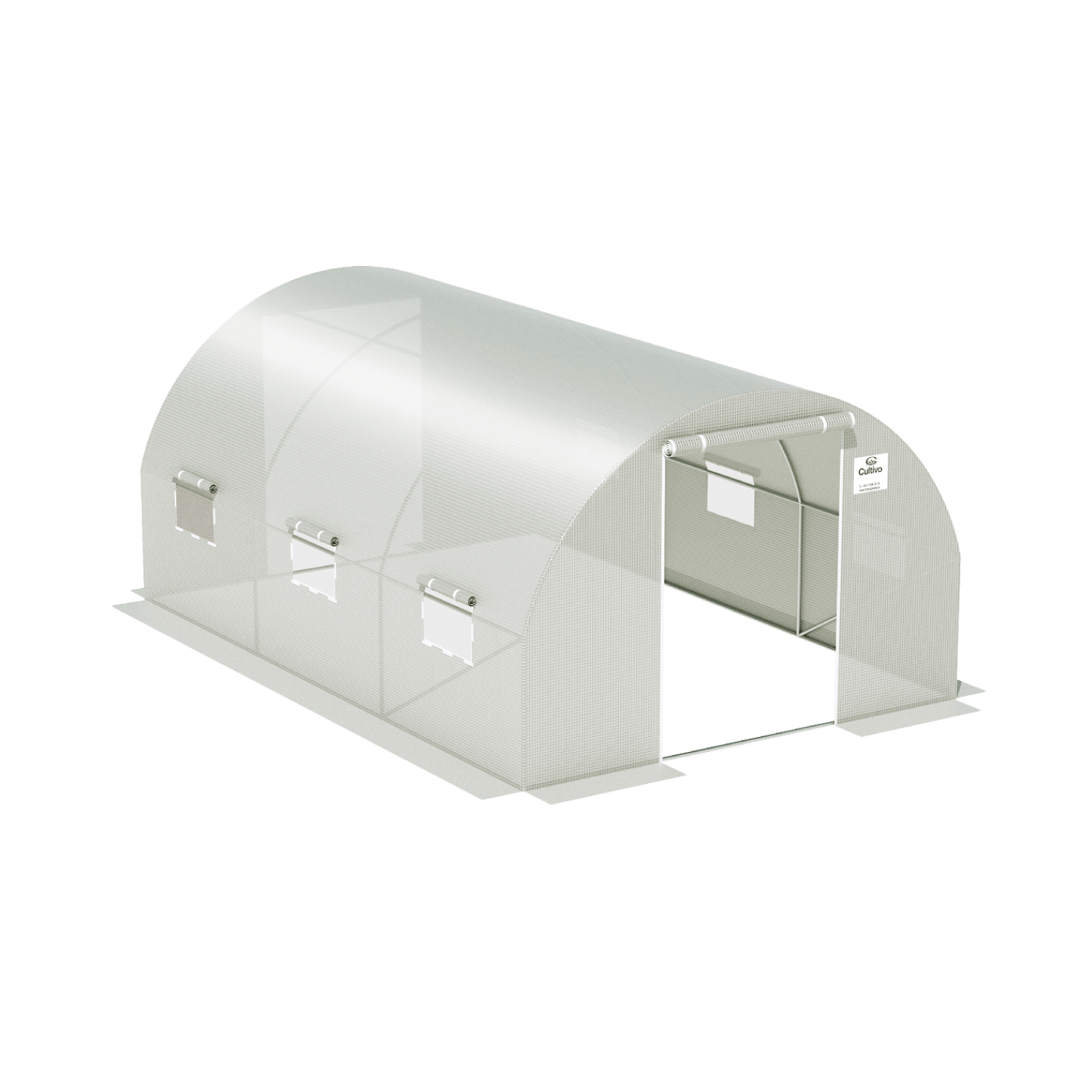 Tunel ogrodniczy foliowy 3x4,5 m z podwójnymi drzwiami, biały