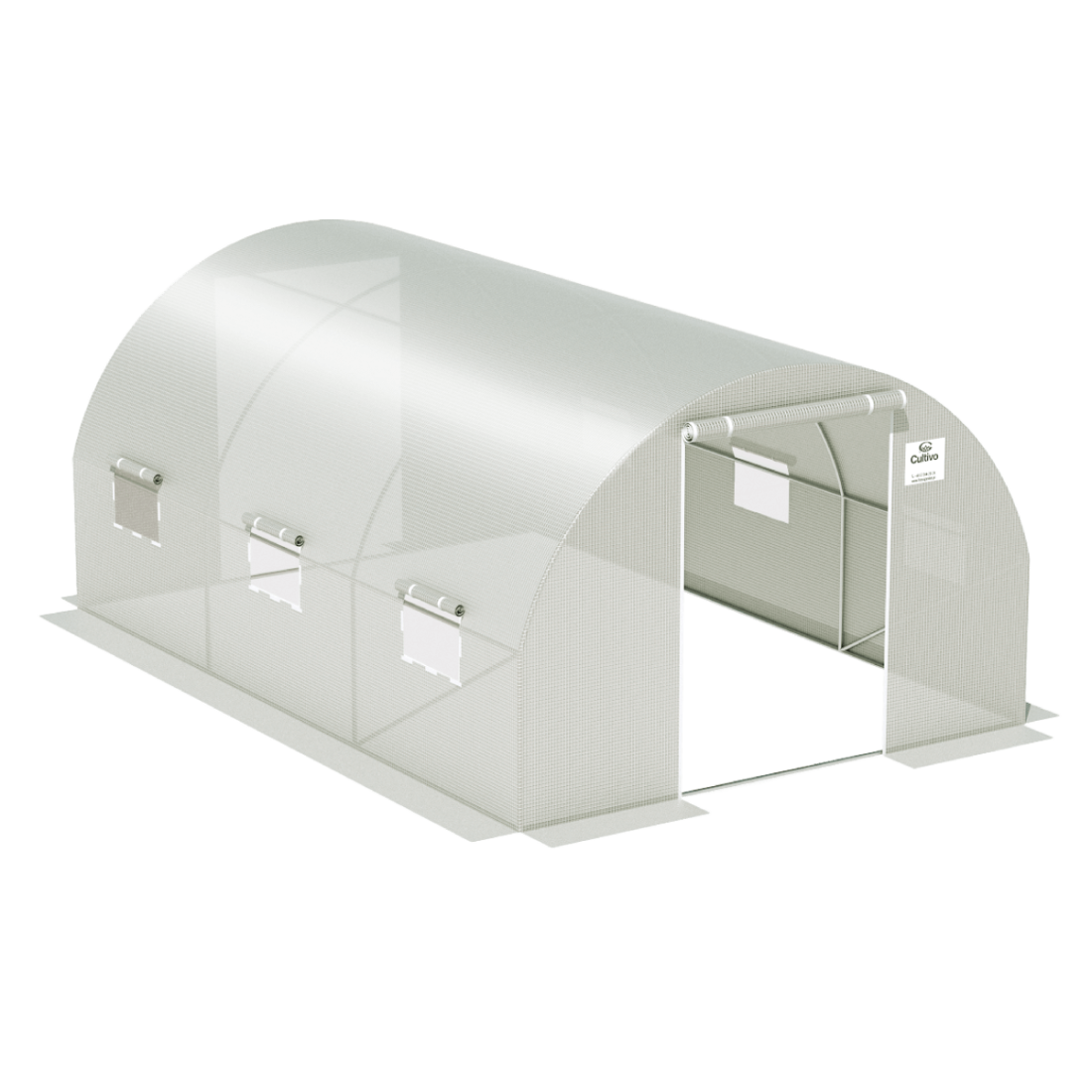 Tunel ogrodniczy foliowy 3x4,5 m z podwójnymi drzwiami, biały