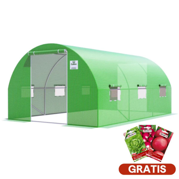 zielony foliak z podwójnymi drzwiami,3x4,5x2 - 13,5m2, nasiona gratis