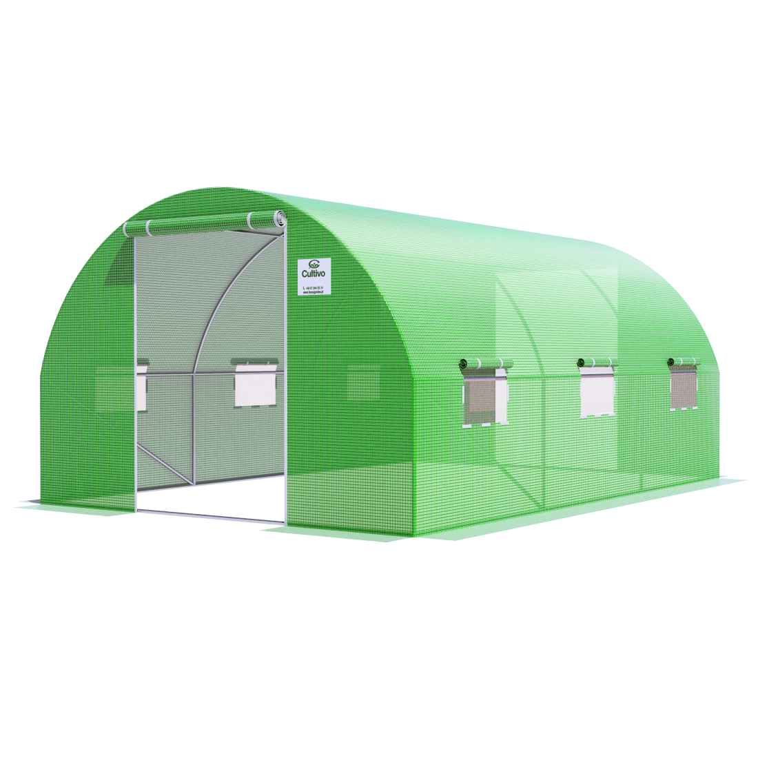 Tunel z podwójnymi drzwiami 3x4,5x2,13 (5,5m2) – Klasyczny Zielony