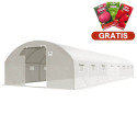Tunel foliowy 4x10 m, konstrukcja stalowa, podwójne drzwi, biały