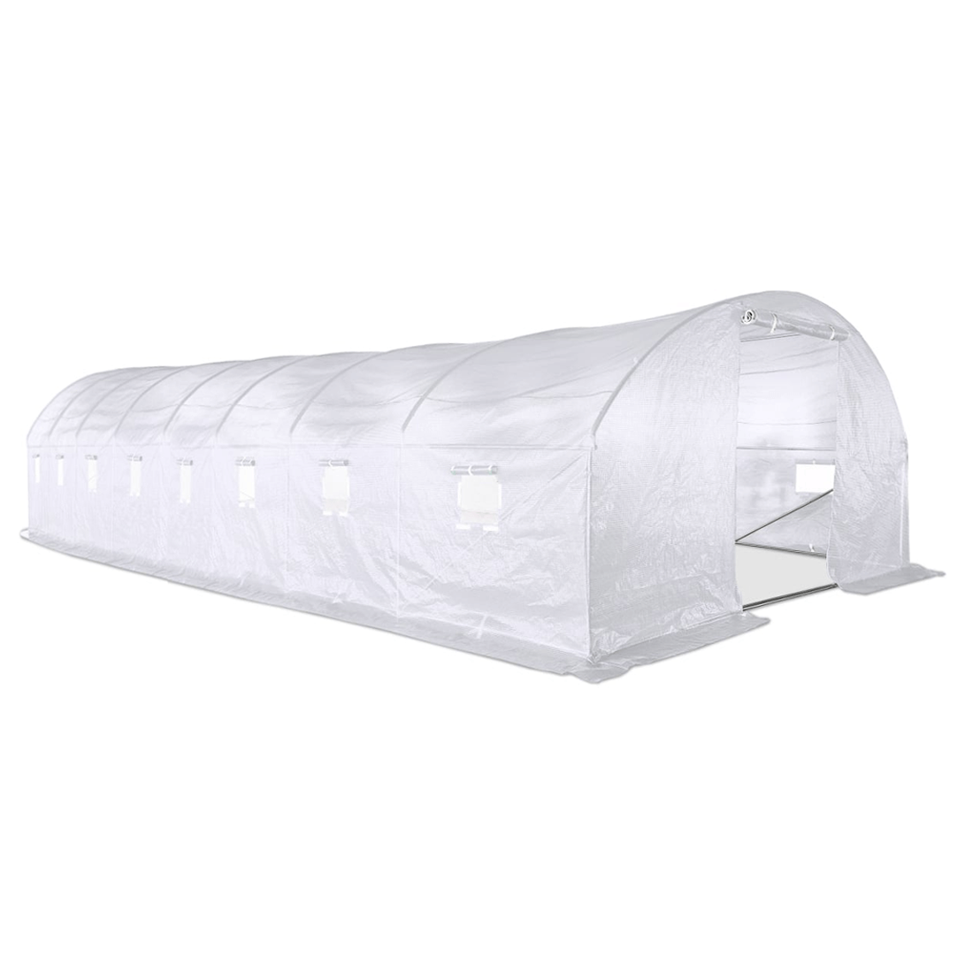Tunel foliowy 4x10 m, konstrukcja stalowa, podwójne drzwi, biały