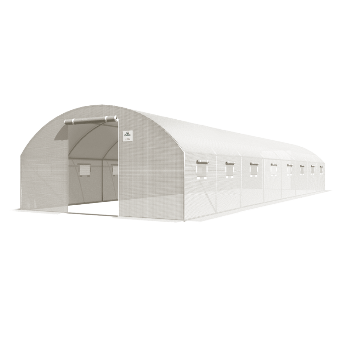 Tunel foliowy 4x10 m, konstrukcja stalowa, podwójne drzwi, biały