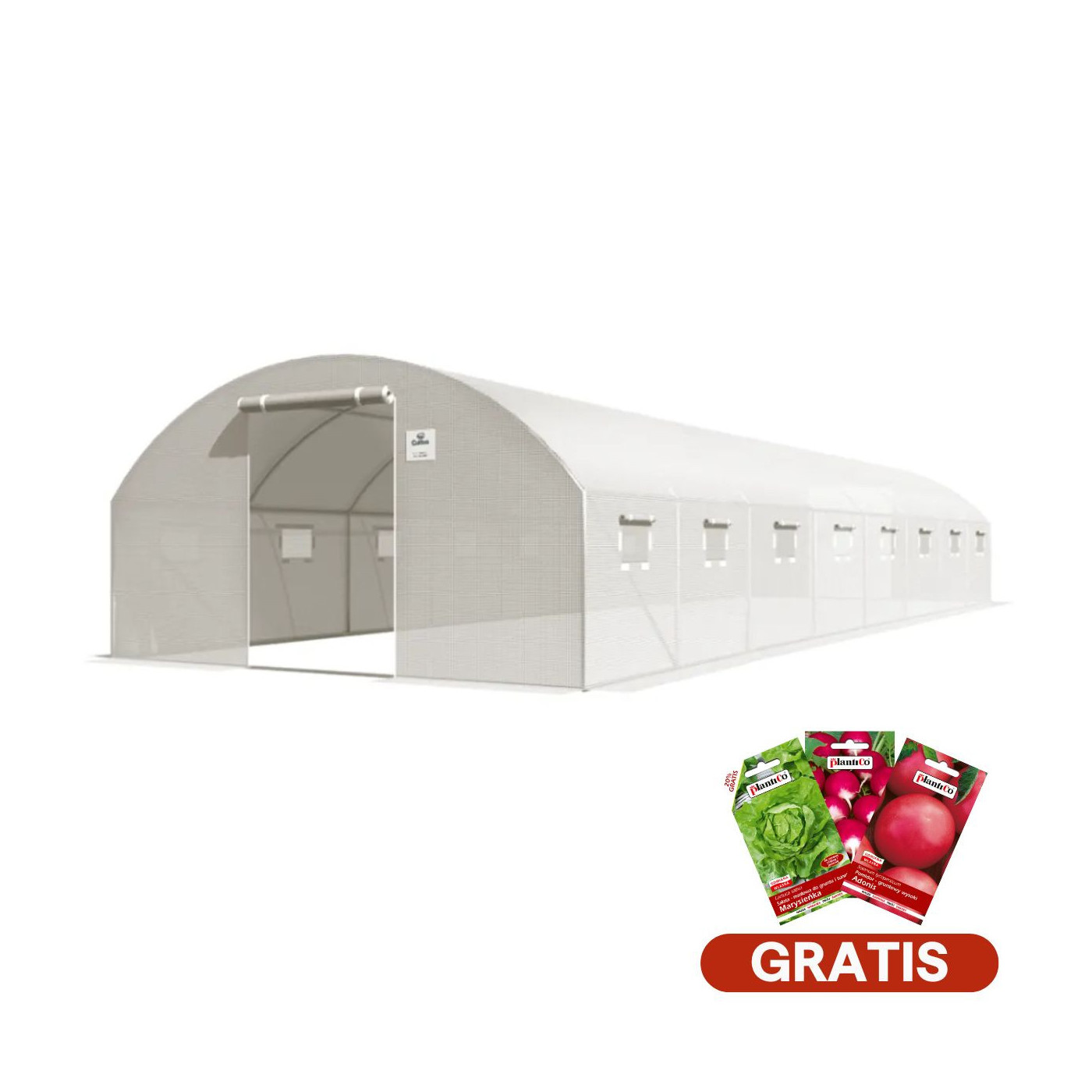 duży ośmiosekcyjny biały tunel na rozsady 40m2, nasiona gratis