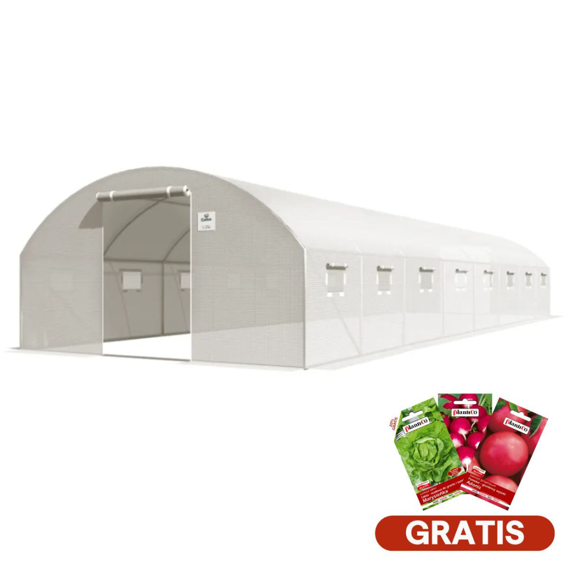 duży ośmiosekcyjny biały tunel na rozsady 40m2, nasiona gratis