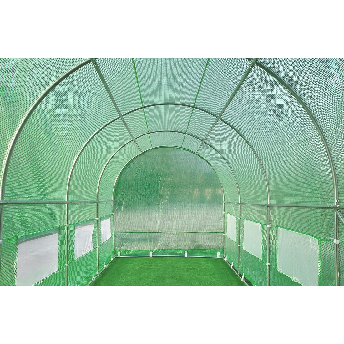 Tunel z podwójnymi drzwiami 4x12x2 (48m2) - Zielony