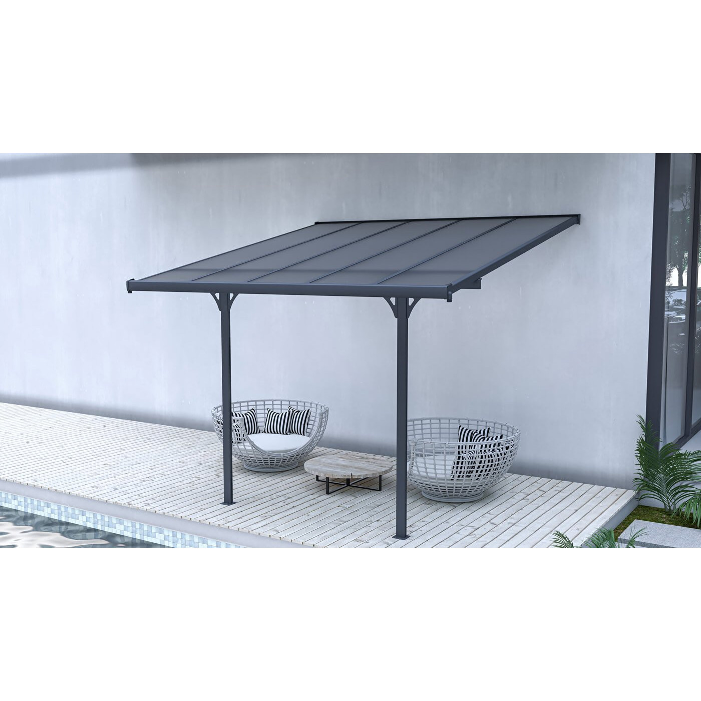 ATLANTA 10.3x10 TERRACE CANOPY COLD GREY