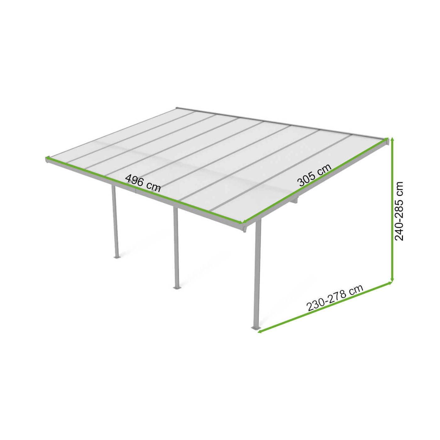 Wymiarowanie wiaty ogrodowej Atlanta 3x5m Hardmaister