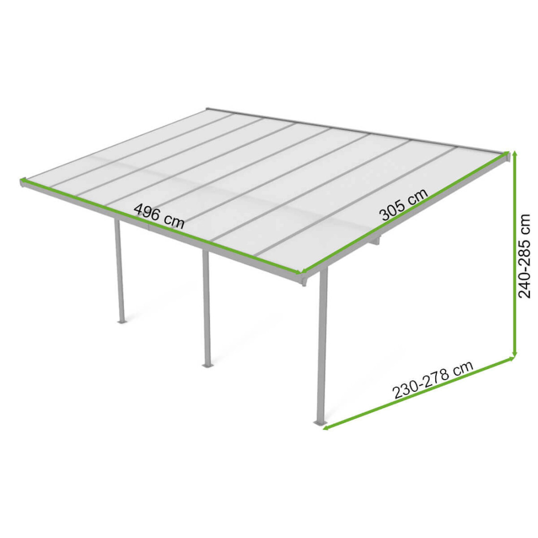 Wymiarowanie wiaty ogrodowej Atlanta 3x5m Hardmaister