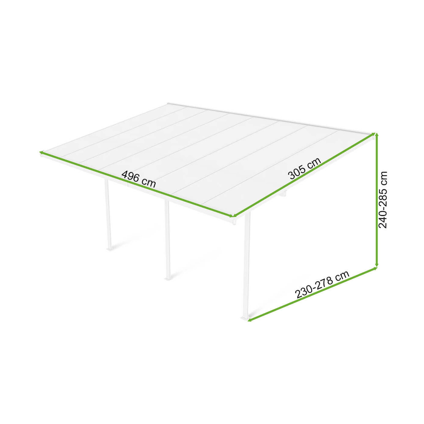 Wymiarowanie wiaty ogrodowej Atlanta 3x5m White Hardmaister