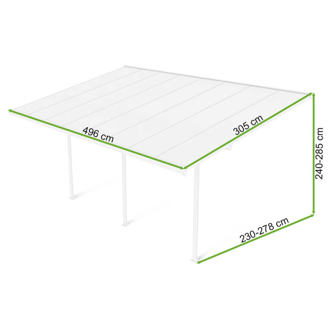 Wymiarowanie wiaty ogrodowej Atlanta 3x5m White Hardmaister