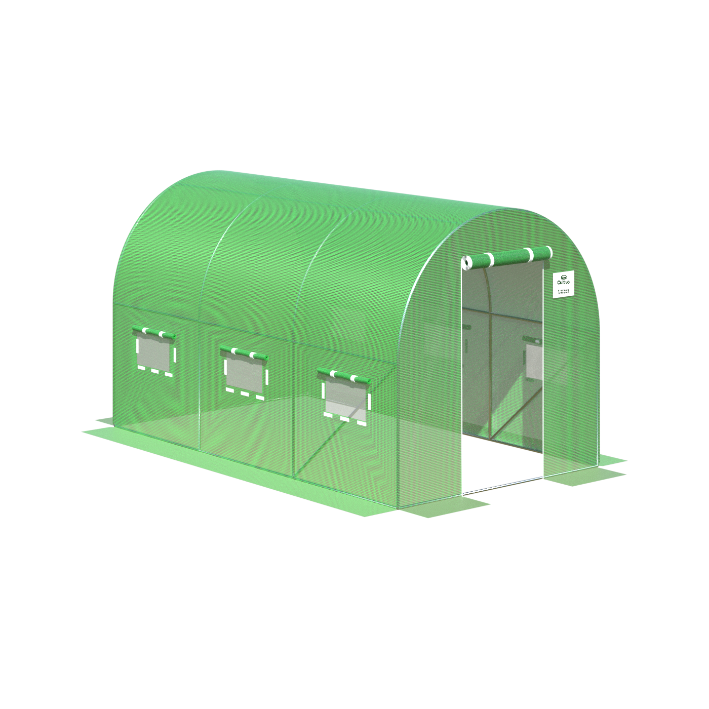 Infografika przedstawiająca szczegóły dotyczące tunelu foliowego od Cultivo