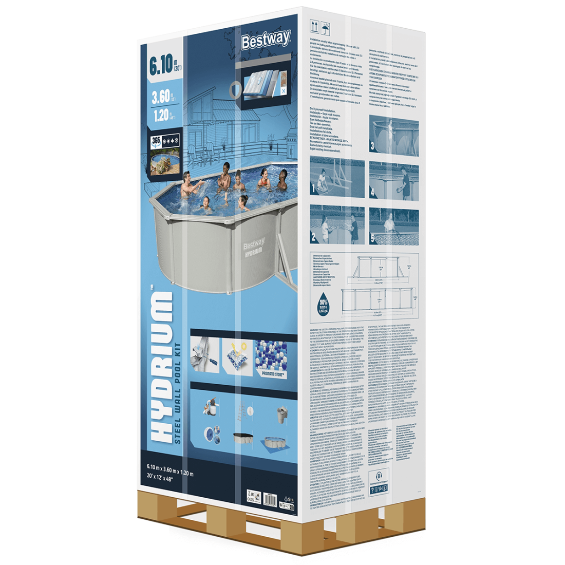 HYDRIUM FRAME POOL 6.10 x 3.66 x 1.22 m BESTWAY 56369
