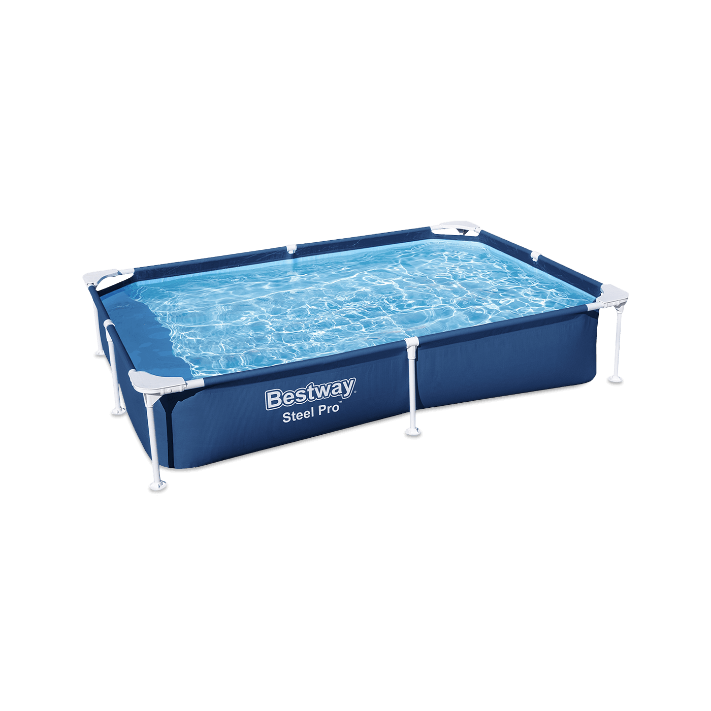 basen stelażowy niebieski prostokątny 