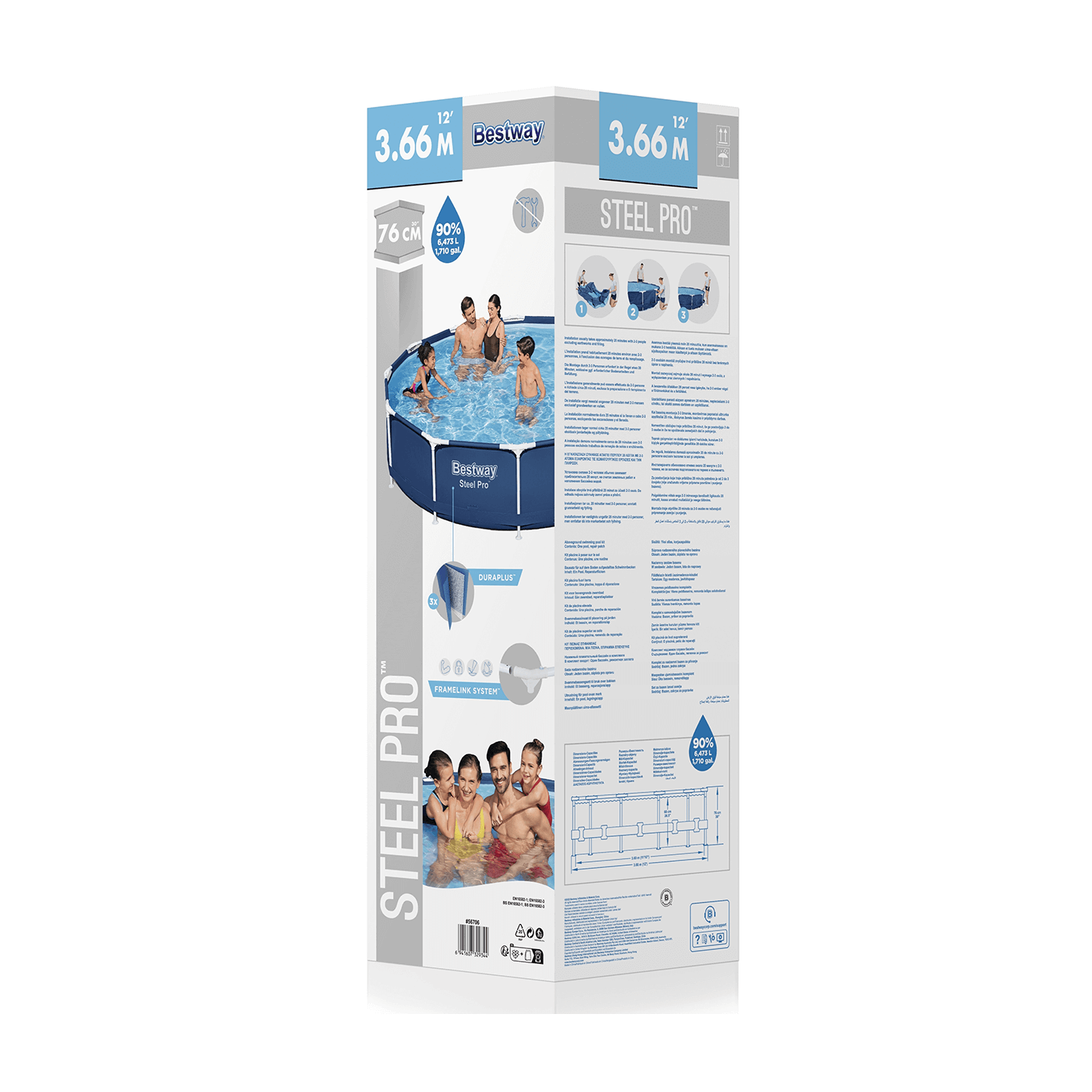 STEEL PRO FRAME POOL 3.66 x 0.76 m BESTWAY 56706