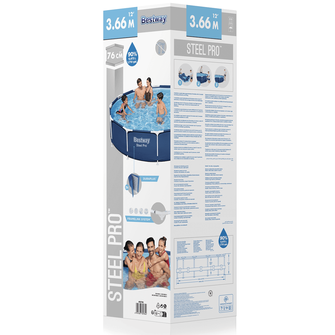 STEEL PRO FRAME POOL 3.66 x 0.76 m BESTWAY 56706