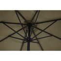 Widok na spód parasola - osiem stalowych żeber