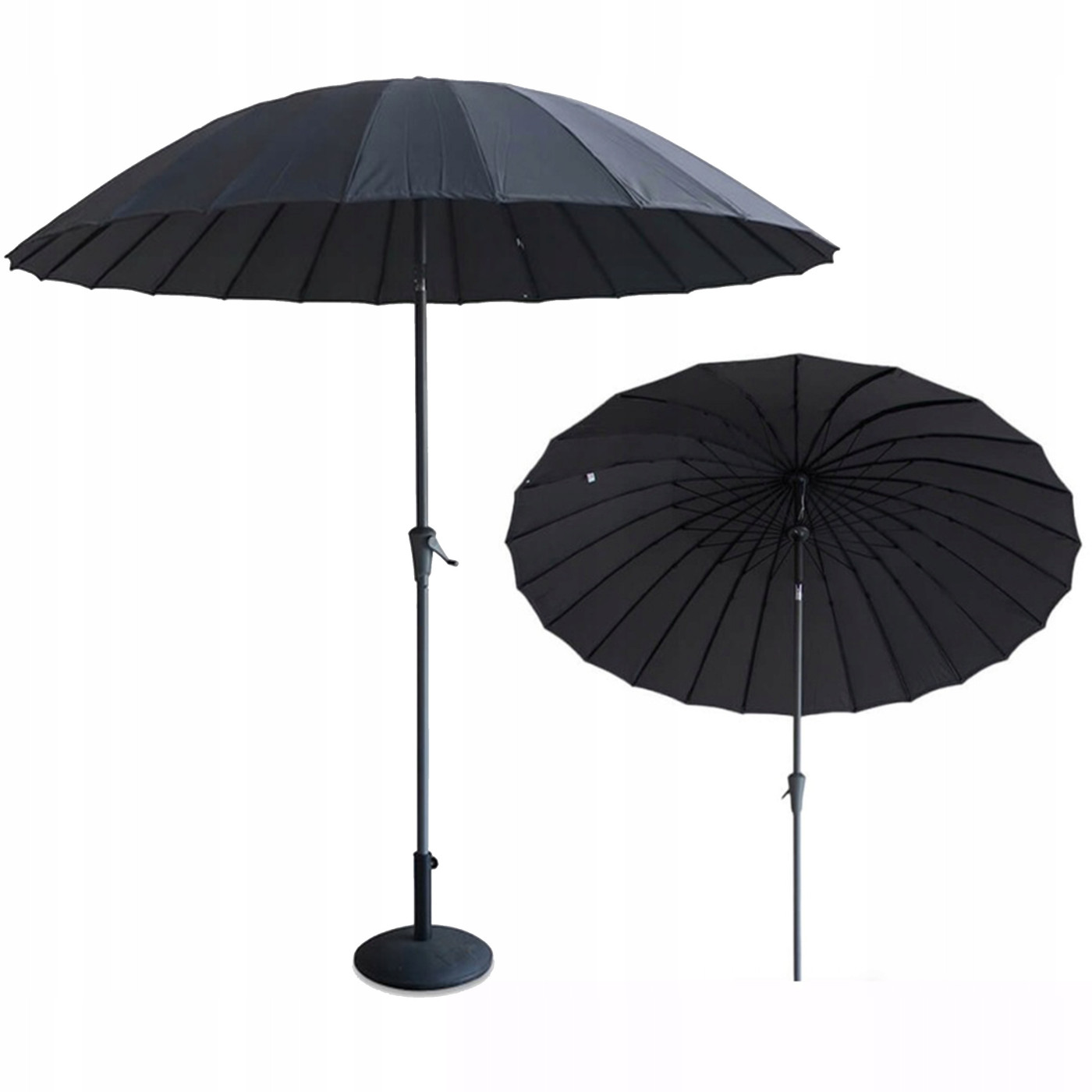 Parasol ogrodowy phuket wood z czaszą o średnicy 2.8m w kolorze ciemno szarym