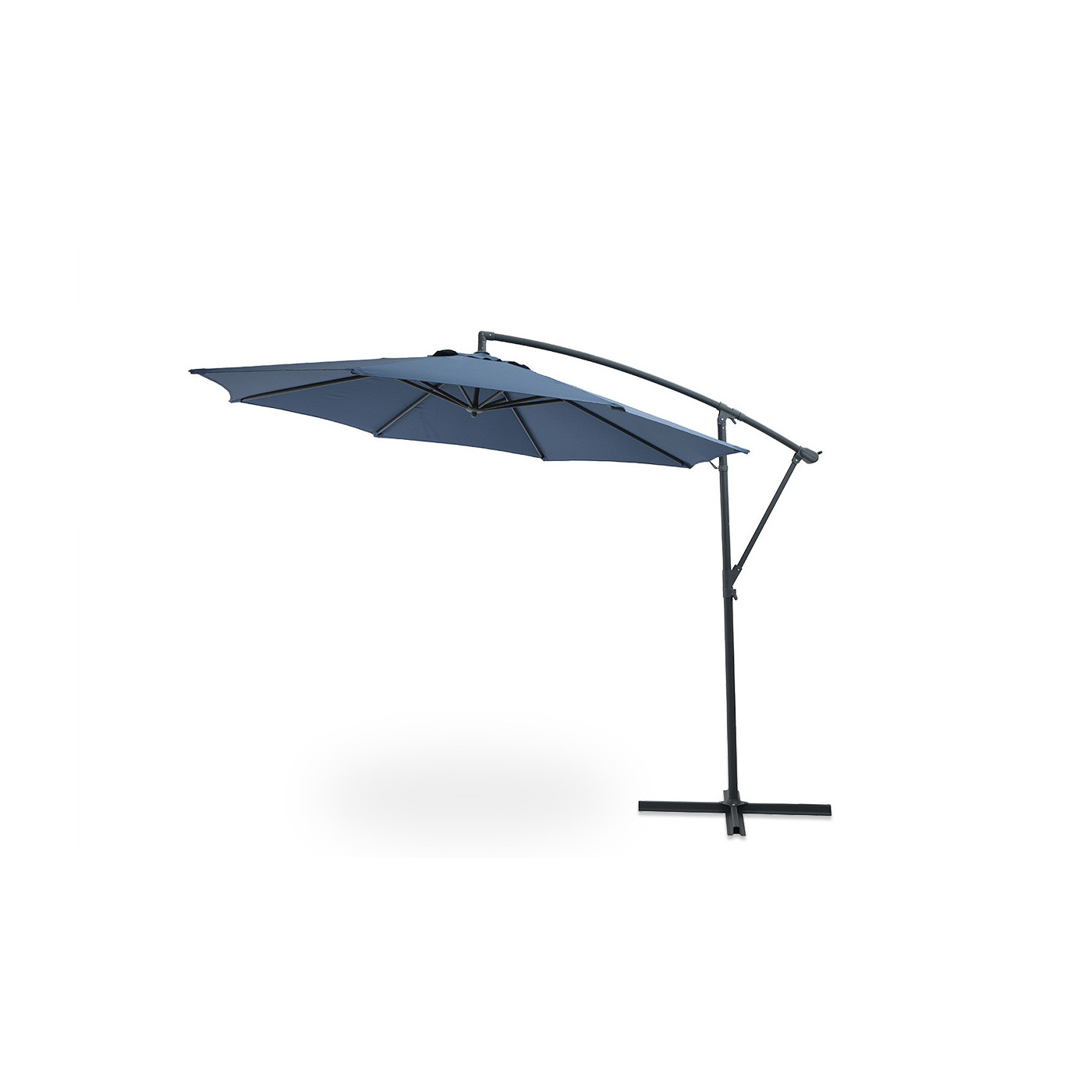 Parasol z masztem bocznym santorini o średnicy trzech metrów w kolorze granatowym