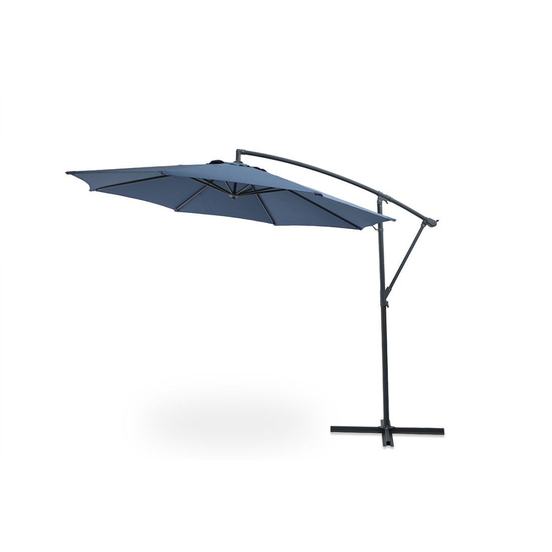 Parasol z masztem bocznym santorini o średnicy trzech metrów w kolorze granatowym