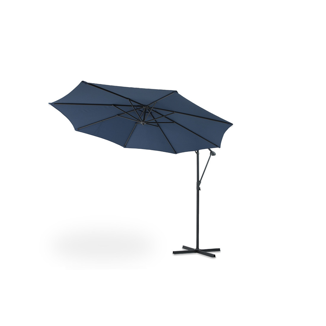 Parasol na stojaku bocznym santorini w kolorze granatowym o średnicy 3m