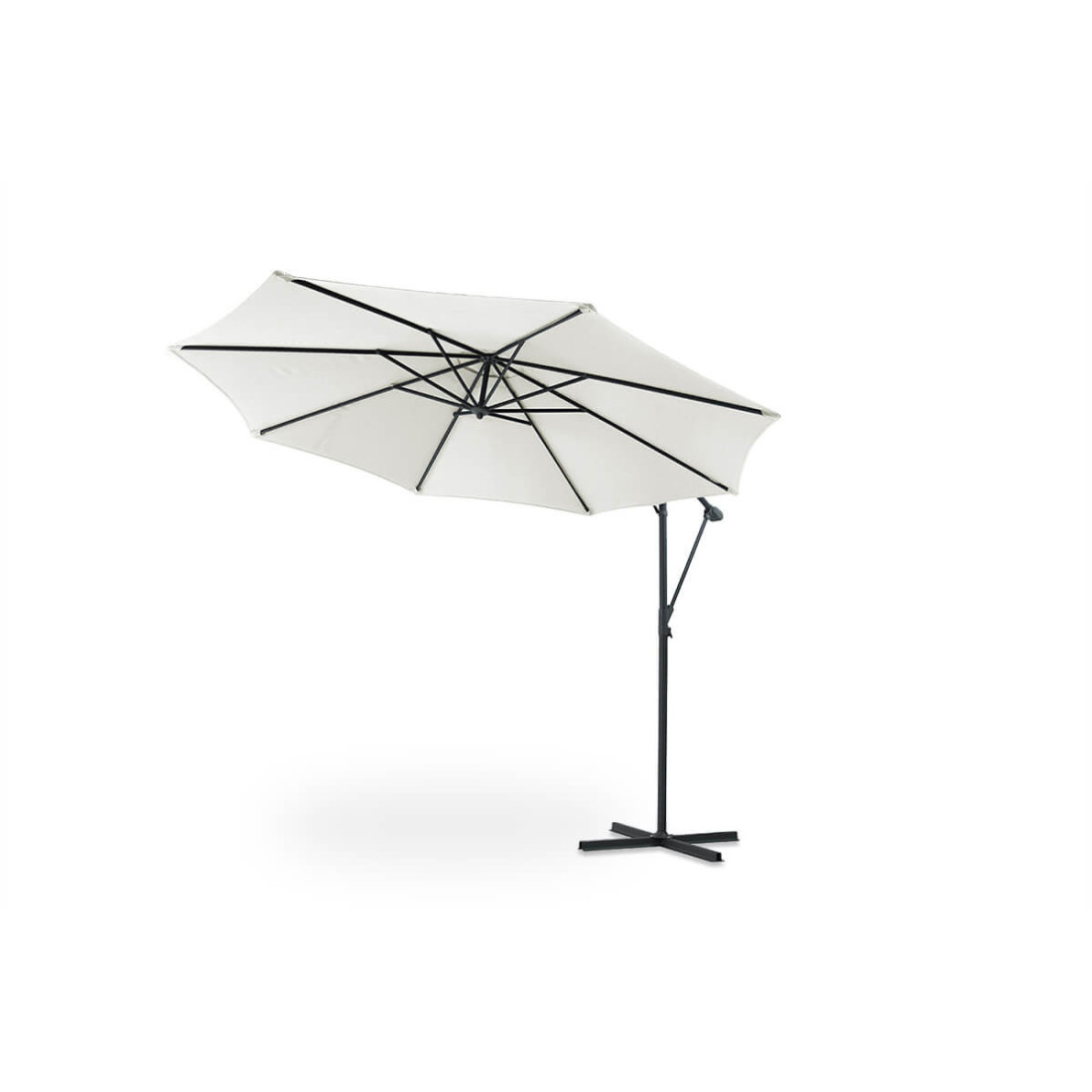 Parasol na stojaku bocznym santorini w kolorze beżowym o średnicy 3m