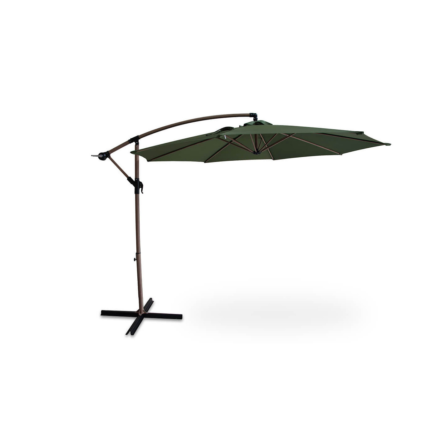 Ciemno zielony parasol z masztem bocznym santorini 