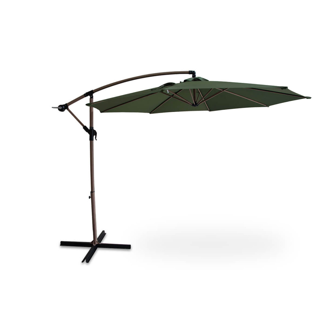 Ciemno zielony parasol z masztem bocznym santorini 